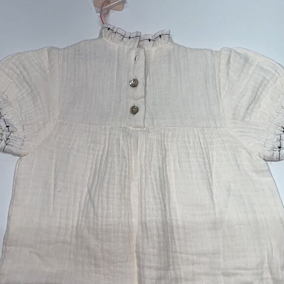Pastel yoke romper with ruffle neck and bow kids girls sz 18 months New - Picture 5 of 8